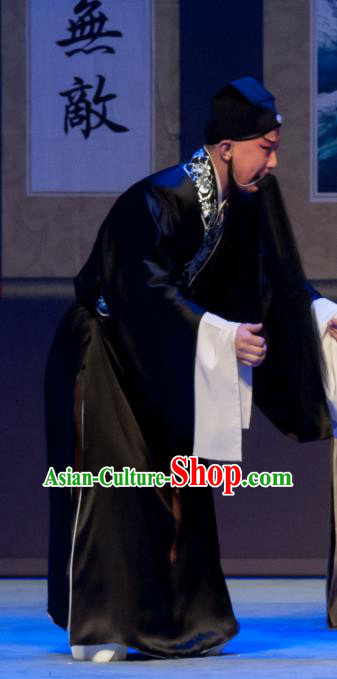 Chinese Ping Opera Old Man Biao Bao Gong San Kan Butterfly Dream Costumes and Headwear Pingju Opera Apparels Elderly Male Clothing