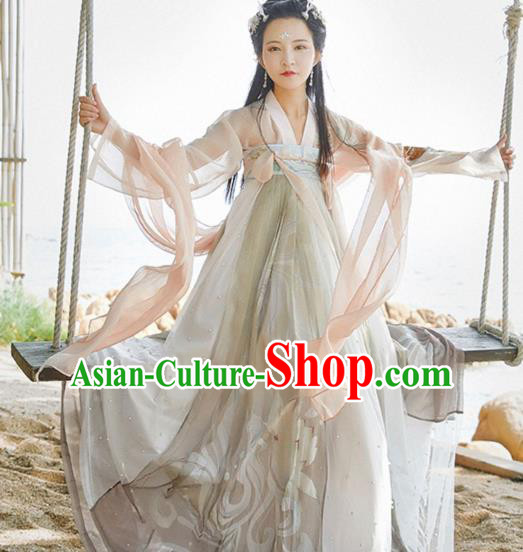 Chinese Ancient Royal Princess Hanfu Dress Traditional Tang Dynasty Apparels Historical Costumes Complete Set