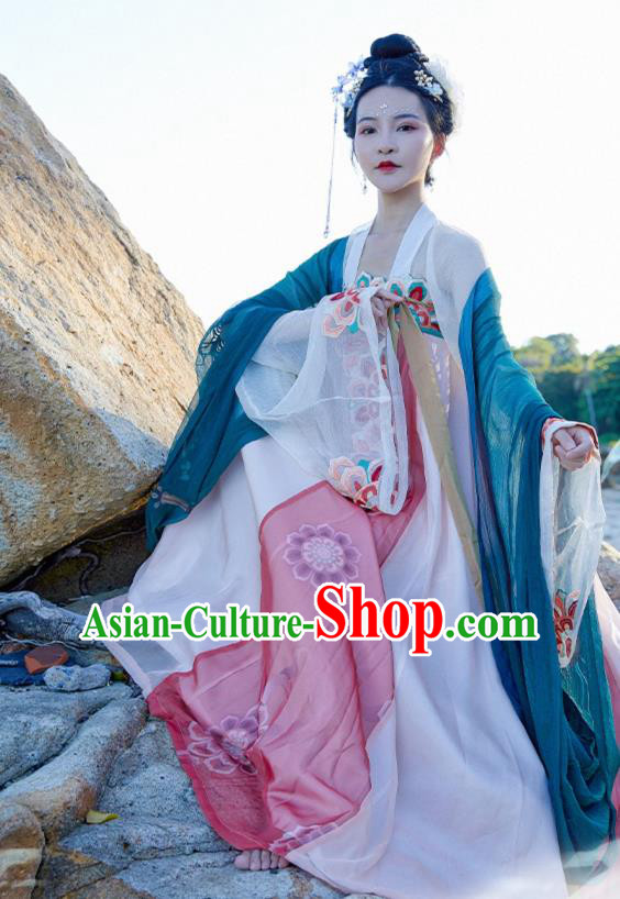 Chinese Ancient Tang Dynasty Noble Consort Historical Costumes Traditional Hanfu Dress Apparels for Women