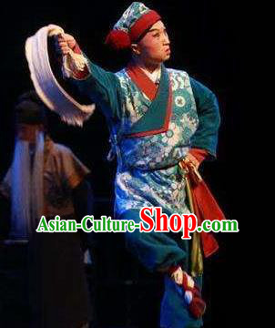 Liang Xiao Chinese Ping Opera Waiter Costumes and Headwear Pingju Opera Figurant Young Male Apparels Clothing