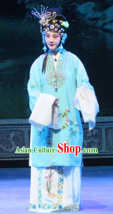 Chinese Ping Opera Xie Yaohuan Young Female Apparels Costumes and Headpieces Traditional Pingju Opera Diva Dress Garment