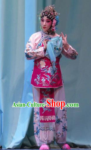 Chinese Ping Opera Young Girl Xiaodan Apparels Costumes and Headpieces Jin Yunu Traditional Pingju Opera Diva Dress Garment