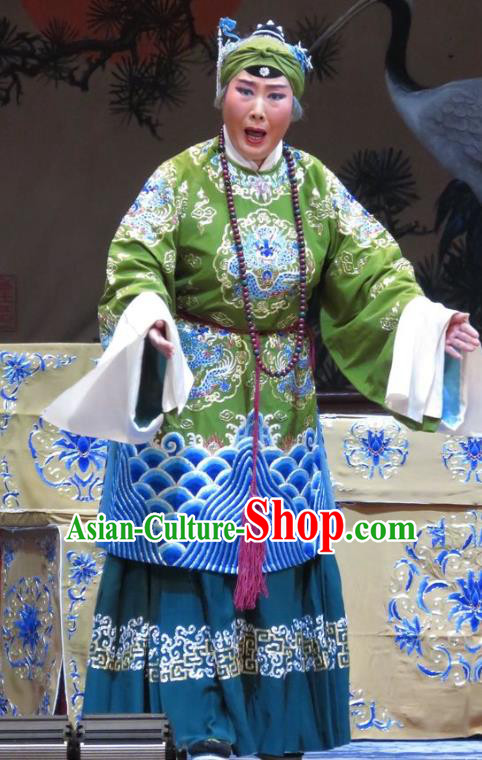 Chinese Ping Opera Laodan Elderly Female Apparels Costumes and Headpieces Jin Yunu Traditional Pingju Opera Dowager Countess Dress Garment