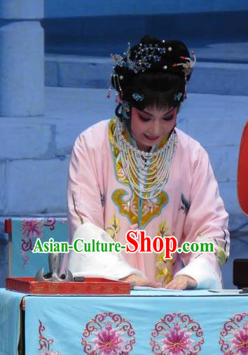 Chinese Ping Opera Actress Noble Lady Qin Xuemei Costumes and Headpieces Xue Yu Bing Shuang Traditional Pingju Opera Dress Hua Tan Garment Apparels