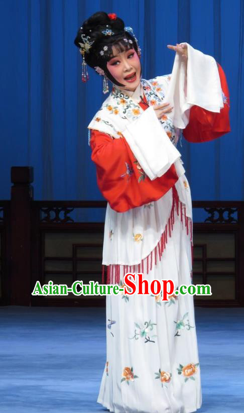 Chinese Ping Opera Actress Costumes Apparels and Headpieces Xue Yu Bing Shuang Traditional Pingju Opera Diva Ai Yu Dress Young Lady Garment