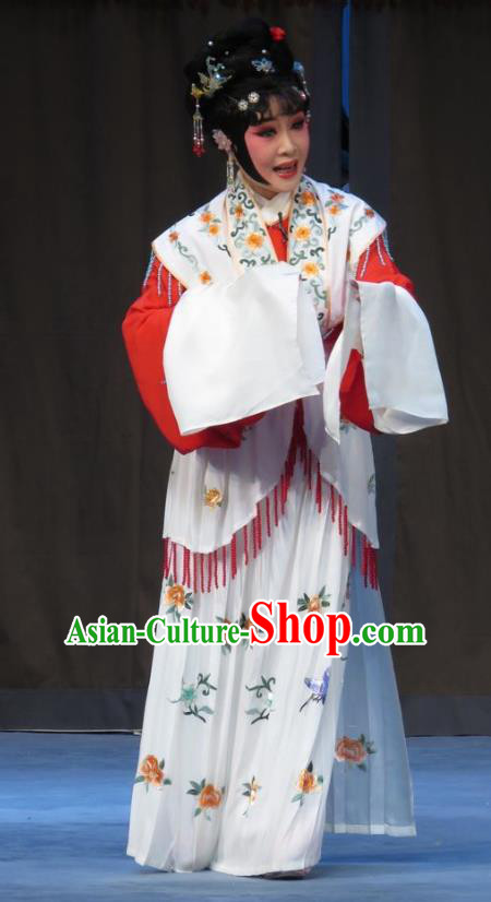 Chinese Ping Opera Actress Costumes Apparels and Headpieces Xue Yu Bing Shuang Traditional Pingju Opera Diva Ai Yu Dress Young Lady Garment