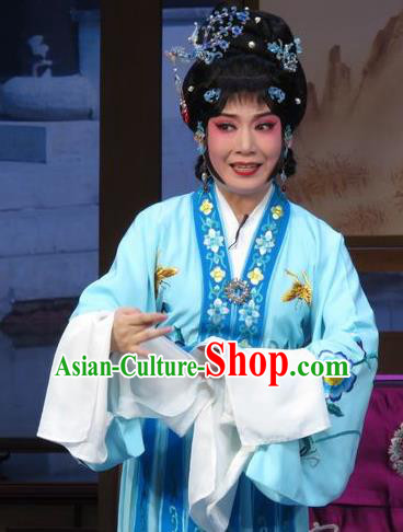 Chinese Ping Opera Hua Tan Costumes Apparels and Headpieces Xue Yu Bing Shuang Traditional Pingju Opera Dress Diva Qin Xuemei Garment