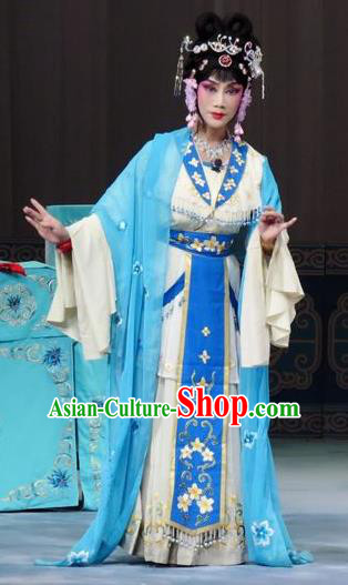 Chinese Ping Opera Rich Female Liu Hua Costumes The Wrong Red Silk Apparels and Headpieces Traditional Pingju Opera Dress Diva Garment