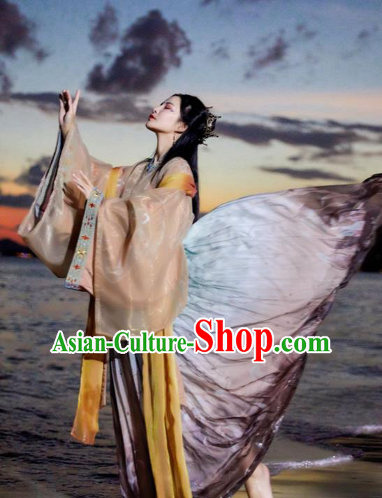 Chinese Ancient Court Lady Noble Princess Hanfu Dress Apparels Traditional Jin Dynasty Historical Costumes Complete Set