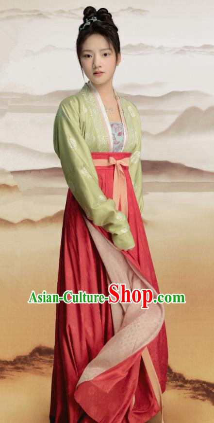 Chinese Ancient Royal Princess Historical Costumes and Headpieces Drama Serenade of Peaceful Joy Song Dynasty Infanta Zhao Huirou Dress Garment