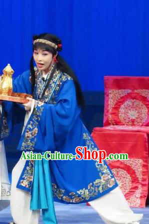 The Wrong Red Silk Chinese Ping Opera Young Servant Costumes Pingju Opera Livehand Apparels Clothing and Headwear