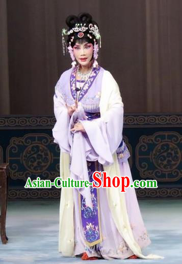 Chinese Ping Opera Diva Liu Yue Costumes The Wrong Red Silk Apparels and Headpieces Traditional Pingju Opera Hua Tan Dress Actress Garment