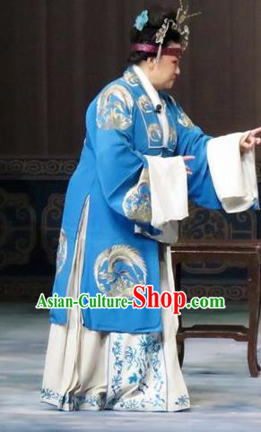Chinese Ping Opera Elderly Female Costumes The Wrong Red Silk Apparels and Headpieces Traditional Pingju Opera Pantaloon Dress Garment