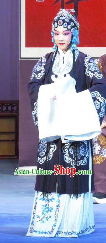 Chinese Ping Opera Diva Zhang Wuke Costumes Flower a Matchmaker Apparels and Headpieces Traditional Pingju Opera Actress Dress Garment