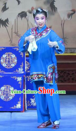 Chinese Ping Opera Flower a Matchmaker Costumes and Headdress Traditional Pingju Opera Female Role Dress Garment Apparels