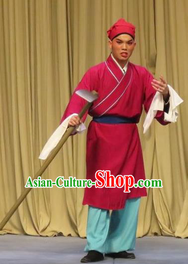 Fei Jie Chinese Ping Opera Young Man Costumes and Headwear Pingju Opera Farmer Apparels Clothing
