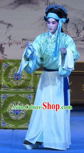 Flower a Matchmaker Chinese Ping Opera Xiaosheng Wang Junqing Costumes and Headwear Pingju Opera Niche Young Male Apparels Clothing