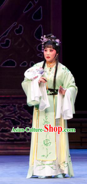 Chinese Ping Opera Actress Yan Lanzhen Apparels Costumes and Headpieces Nao Yan Fu Traditional Pingju Opera Young Female Dress Garment