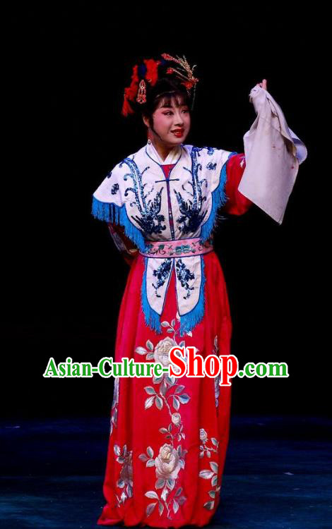 Chinese Ping Opera Diva Wedding Apparels Costumes and Headpieces Nao Yan Fu Traditional Pingju Opera Bride Dress Actress Yan Lanzhen Garment