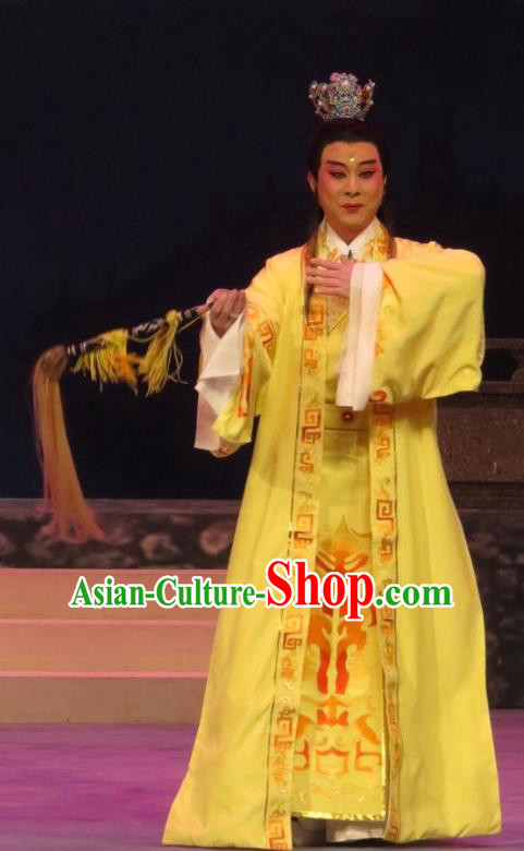 Legend of Love Chinese Ping Opera Xiaosheng Costumes and Headwear Pingju Opera Young Male Apparels God Prince Clothing