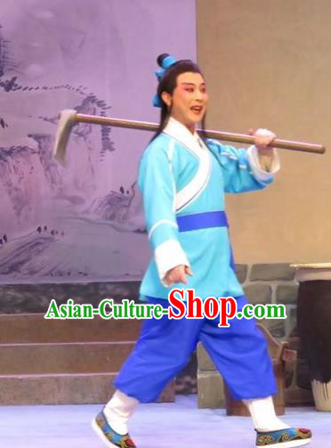 Legend of Love Chinese Ping Opera Farmer Costumes and Headwear Pingju Opera Xiaosheng Apparels Clothing