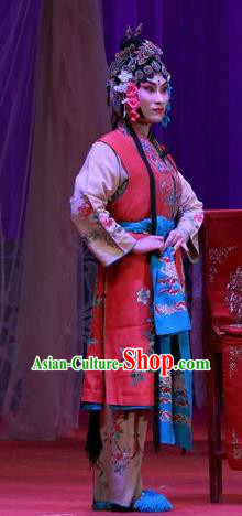 Chinese Ping Opera Female Servant Apparels Costumes and Headdress Remember Back to the Cup Traditional Pingju Opera Young Lady Dress Garment