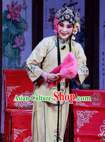 Chinese Ping Opera Actress Apparels Costumes and Headpieces Remember Back to the Cup Traditional Pingju Opera Diva Dress Garment