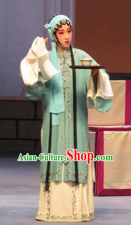 Chinese Ping Opera Actress Apparels Costumes and Headpieces Linjiang Post Traditional Pingju Opera Hua Tan Zhang Cuilan Dress Garment
