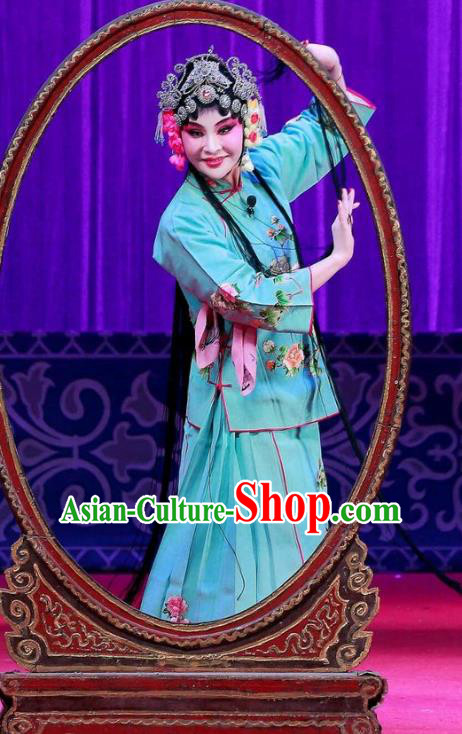 Chinese Ping Opera Young Woman Apparels Costumes and Headpieces Remember Back to the Cup Traditional Pingju Opera Hua Tan Wang Yuying Dress Garment