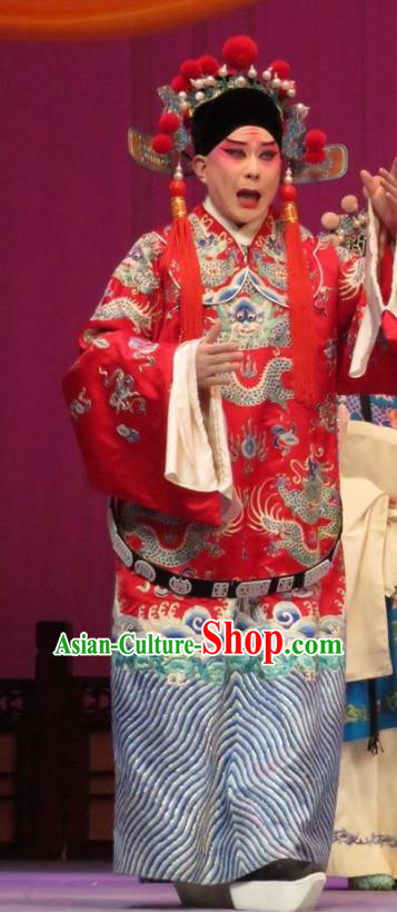 The Arrogant Princess Chinese Ping Opera Noble Childe Guo Ai Costumes and Headwear Pingju Opera Scholar Young Male Apparels Clothing