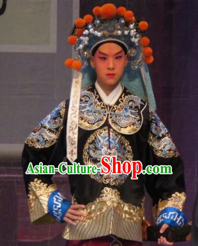 Li Xianglian Selling Paintings Chinese Ping Opera Martial Man Costumes and Headwear Pingju Opera Bodyguard Apparels Clothing