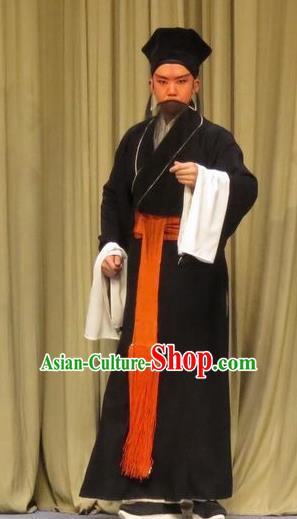 Peach Blossom Temple Chinese Ping Opera Laosheng Costumes and Headwear Pingju Opera Old Servant Apparels Clothing