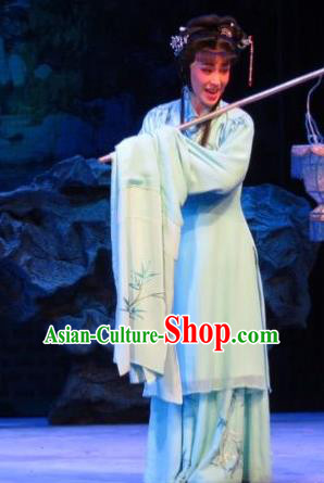 Chinese Ping Opera Diva Lin Daiyu Countess Costumes and Headpieces Baoyu and Daiyu Traditional Pingju Opera Hua Tan Dress Garment Apparels