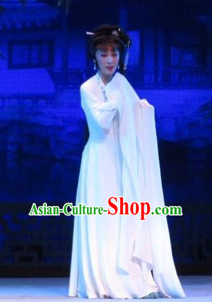 Chinese Ping Opera Actress Lin Daiyu Countess Costumes and Headpieces Baoyu and Daiyu Traditional Pingju Opera Hua Tan Dress Garment Diva Apparels