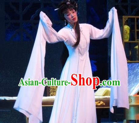 Chinese Ping Opera Actress Lin Daiyu Countess Costumes and Headpieces Baoyu and Daiyu Traditional Pingju Opera Hua Tan Dress Garment Diva Apparels