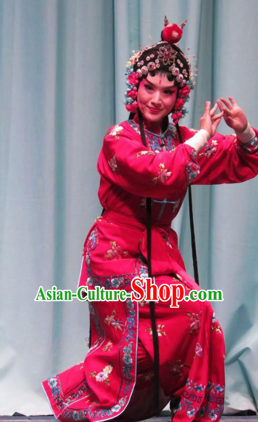 Chinese Ping Opera Young Lady Costumes Apparels and Headpieces Yang Bajie You Chun Traditional Pingju Opera Xiaodan Dress Garment