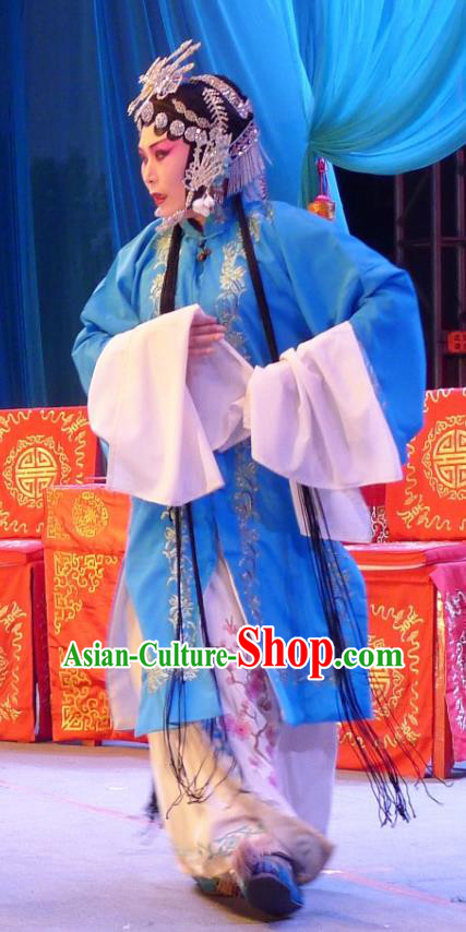 Chinese Ping Opera Tsing Yi Shanhu Costumes Apparels and Headpieces Chong Yuan Ji Traditional Pingju Opera Actress Dress Diva Garment