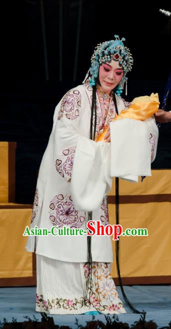 Chinese Ping Opera Distress Maiden Costumes Apparels and Headpieces Ma Zhaoyi Traditional Pingju Opera Noble Consort Dress Garment