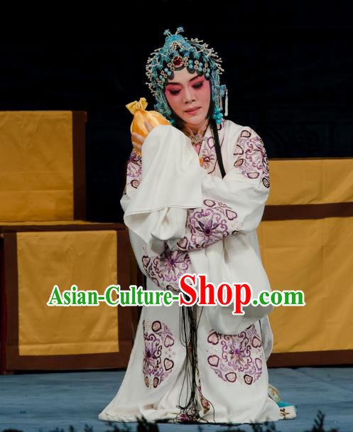 Chinese Ping Opera Distress Maiden Costumes Apparels and Headpieces Ma Zhaoyi Traditional Pingju Opera Noble Consort Dress Garment