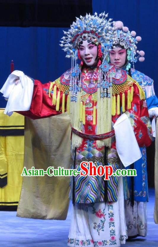 Chinese Ping Opera Hua Tan Apparels Costumes and Headdress Traditional Pingju Opera San Kan Yu Mei Diva Dress Princess Embroidered Robe Garment