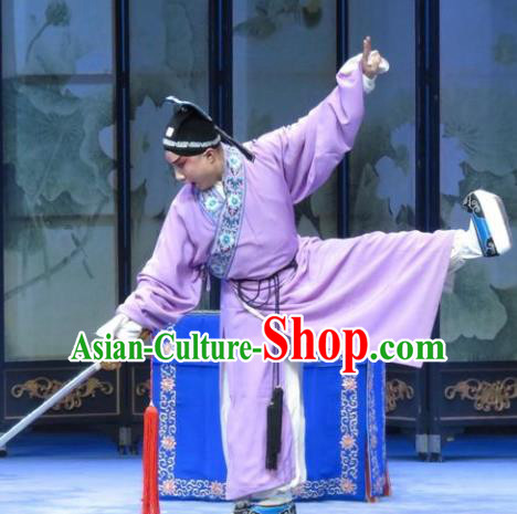 San Kan Yu Mei Chinese Ping Opera Xiaosheng Costumes and Headwear Pingju Opera Young Male Feng Jiajin Apparels Clothing
