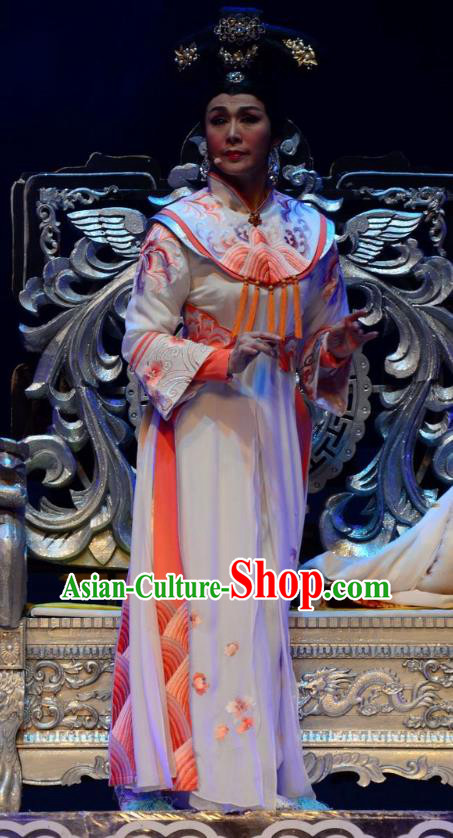 Chinese Ping Opera Actress Costumes Apparels and Headdress Xiaozhuang Changge Traditional Pingju Opera Qing Dynasty Queen Mother Dress Garment