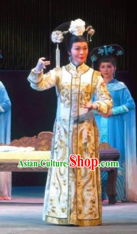 Chinese Ping Opera Qing Dynasty Palace Lady Costumes Apparels and Headdress Xiaozhuang Changge Traditional Pingju Opera Young Female Dress Garment