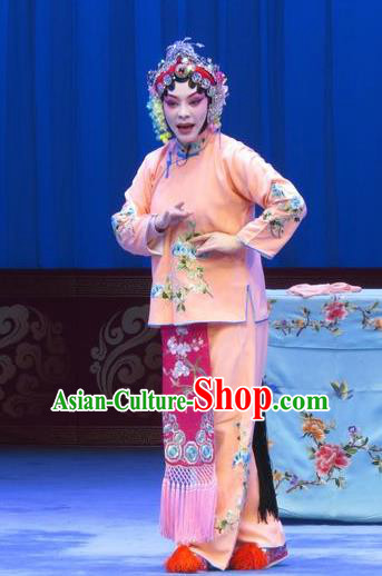 Chinese Ping Opera Young Female Costumes Apparels and Headpieces The Beautiful Courtesan Traditional Pingju Opera Dress Diva Du Shiniang Garment