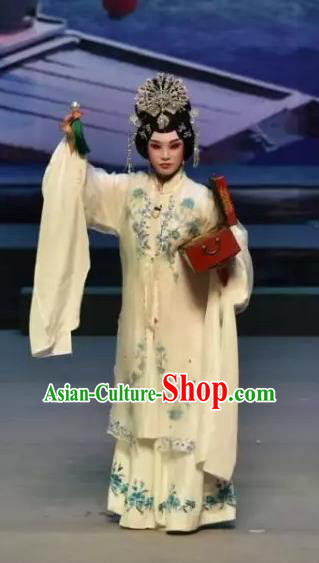 Chinese Ping Opera The Beautiful Courtesan Huadan Du Shiniang Costumes Apparels and Headpieces Traditional Pingju Opera Actress Dress Garment