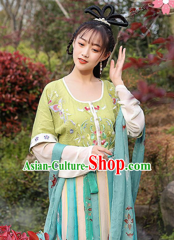 Chinese Traditional Apparels Ancient Palace Lady Historical Costumes Tang Dynasty Royal Princess Hanfu Dress for Women