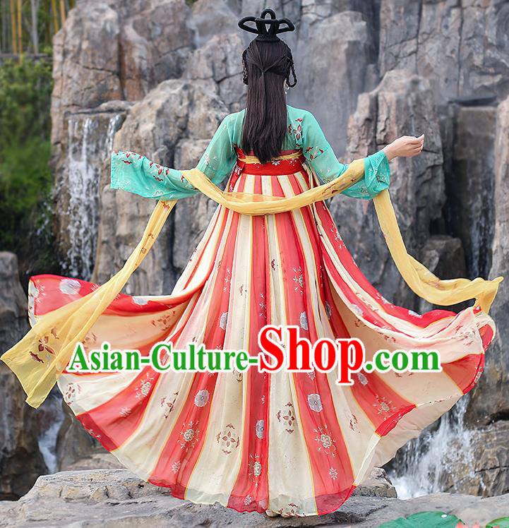 Chinese Traditional Ancient Palace Lady Apparels Tang Dynasty Royal Princess Hanfu Dress Historical Costumes for Women