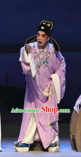 The Beautiful Courtesan Chinese Ping Opera Li Jia Costumes and Headwear Pingju Opera Scholar Apparels Xiaosheng Clothing