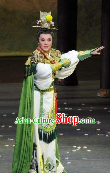 Chinese Yue Opera Takefu Apparels Zhen Huan Shaoxing Opera Martial Men Costumes Wu Sheng Garment and Headwear