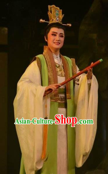 Chinese Yue Opera Noble Childe Apparels Zhen Huan Shaoxing Opera Niche Costumes Young Male Prince Garment and Headwear